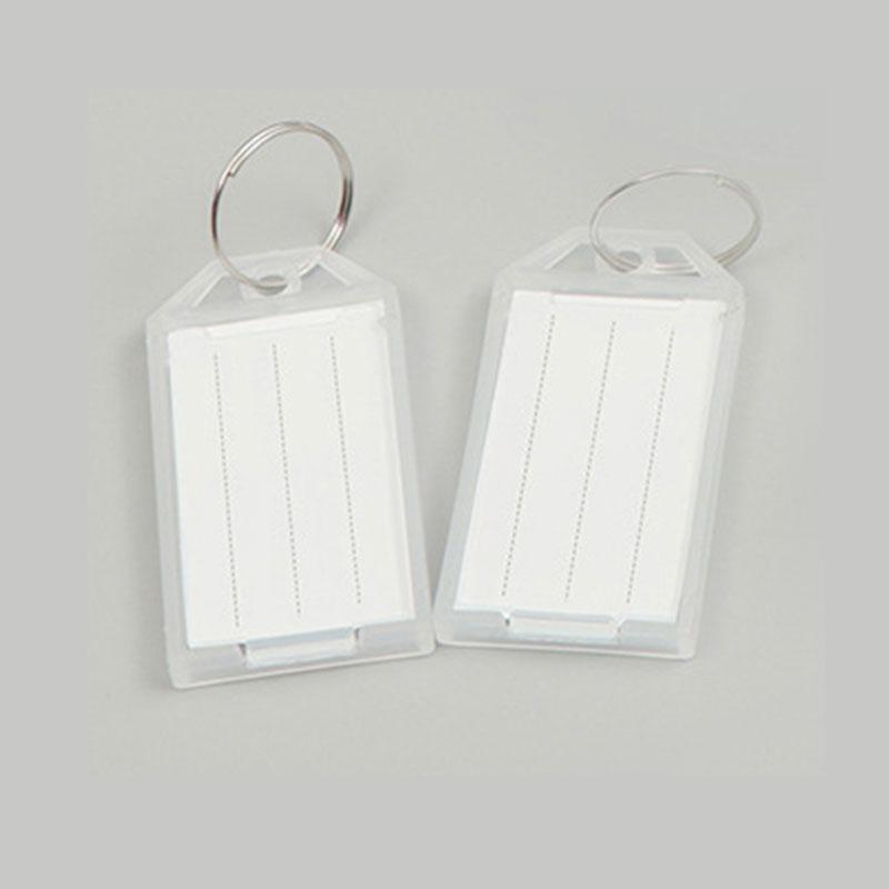 10pcs Plastic Key Tags With Flap Label Window Strong Split Ring For Diy Id Keychain Luggage Backpack Car Keys Identification Tag