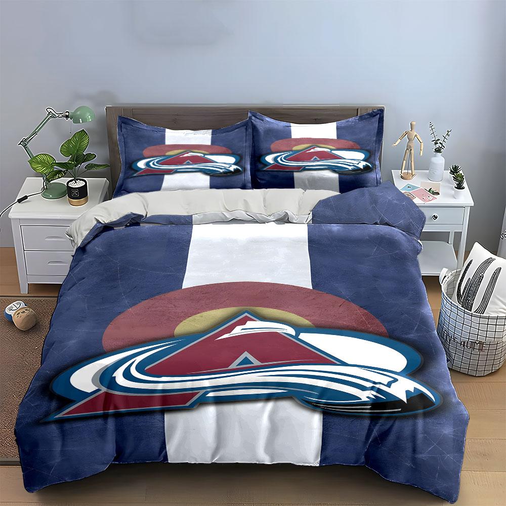 "Red 'A' Logo On Colorado Flag Design" Print Bedding Set Duvet Cover Pillowcases (1* Duvet Cover 2* Pillowcases Do Not Include Comforter)