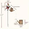 Solar Christmas Santa Claus Stake Light Garden for Patio Outside Kettle Warm White