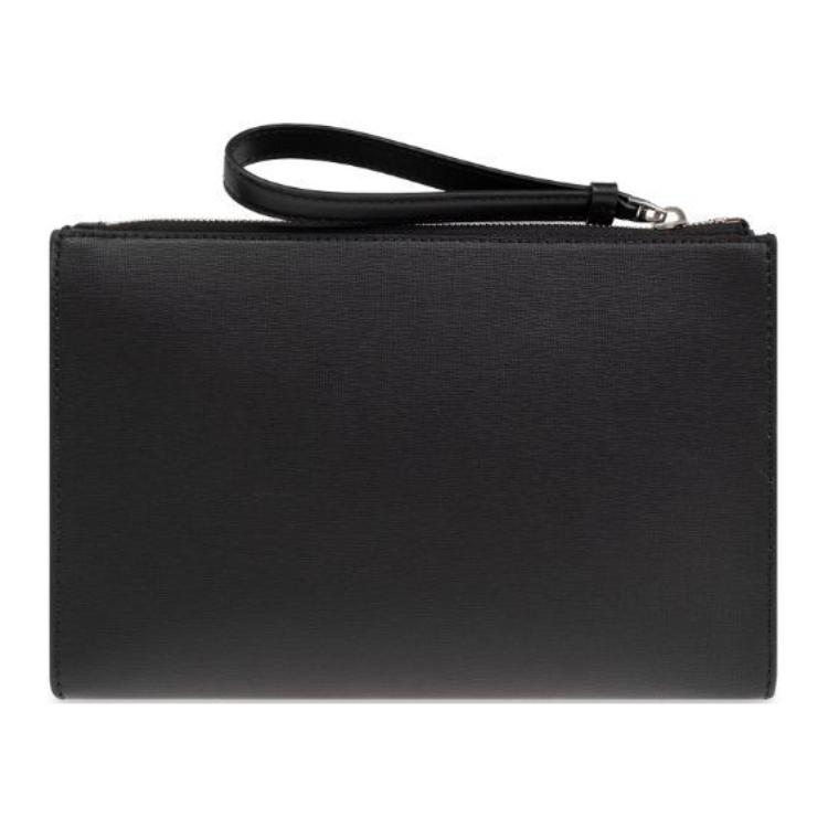 Bally Pochette in Pelle con Stampa Logo Pochette da Uomo Nera 6308543