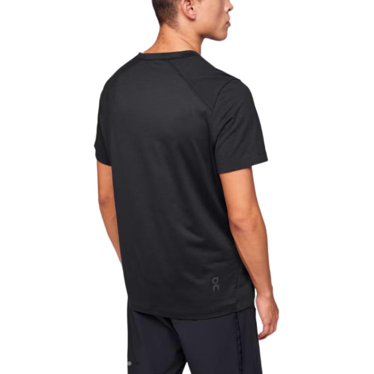 On Trek T Shirts Men's Black Crew Neck Moderate Straight Fit 1ME10100553