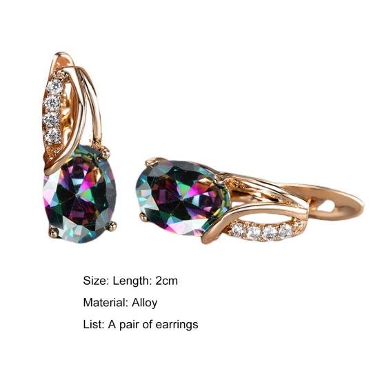 Attraktive Ohrringe mit Schnalle, oval, weiblich, exquisit