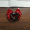 Red & Gray Autumn/Winter Large Bow Hair Tie for Women