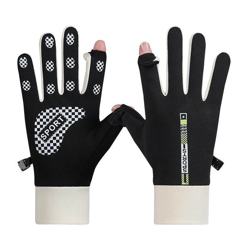 Winter Warm Gloves Couples with Velvet Thickened Cold Windproof and Waterproof with Flip Cover Ski Outdoor Cycling Gloves