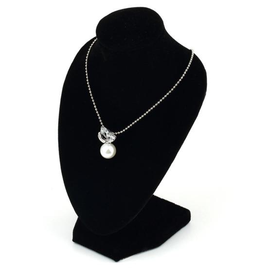 

Black Velvet Mannequin Necklace Pendant Jewelry Display Stand Holder Show Shelf чёрный