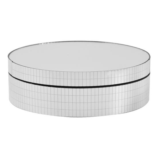 12cm Rotating Display Stand Mirror 360 Degree Rotation Electric Turntable Jewelry Holder for Photography