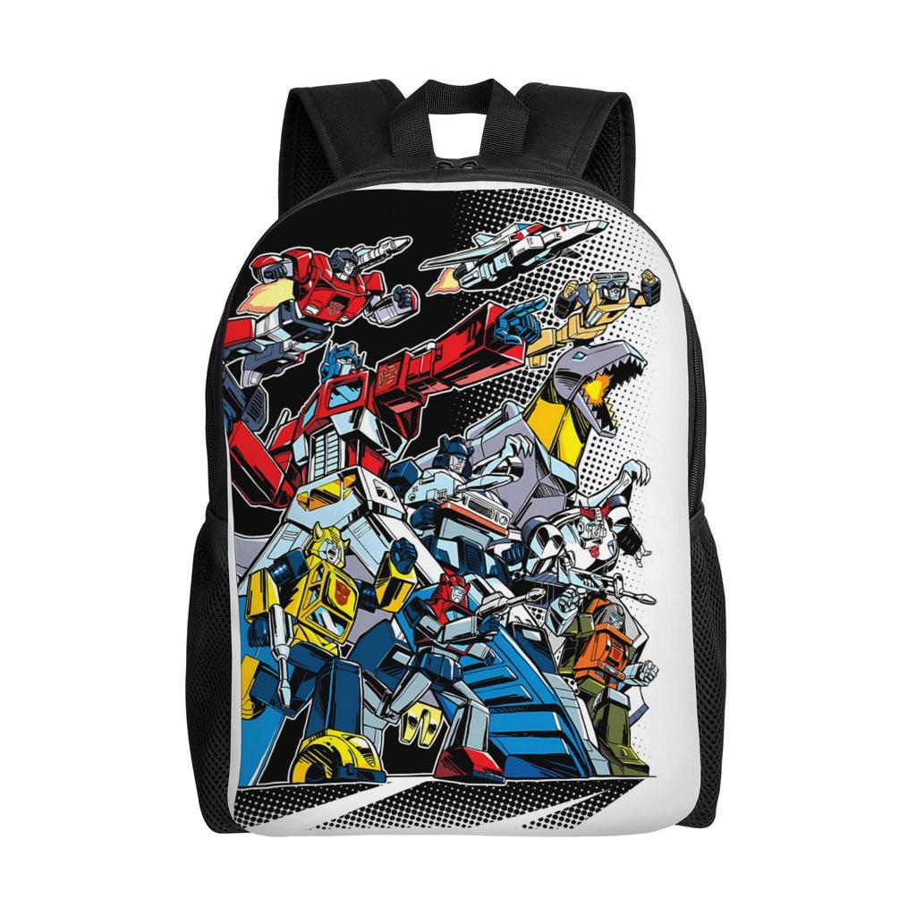 Transformered Cartoon Backpack 3D Printed University Backpacks Teen Colorful Large School Bags Streetwear Rucksack