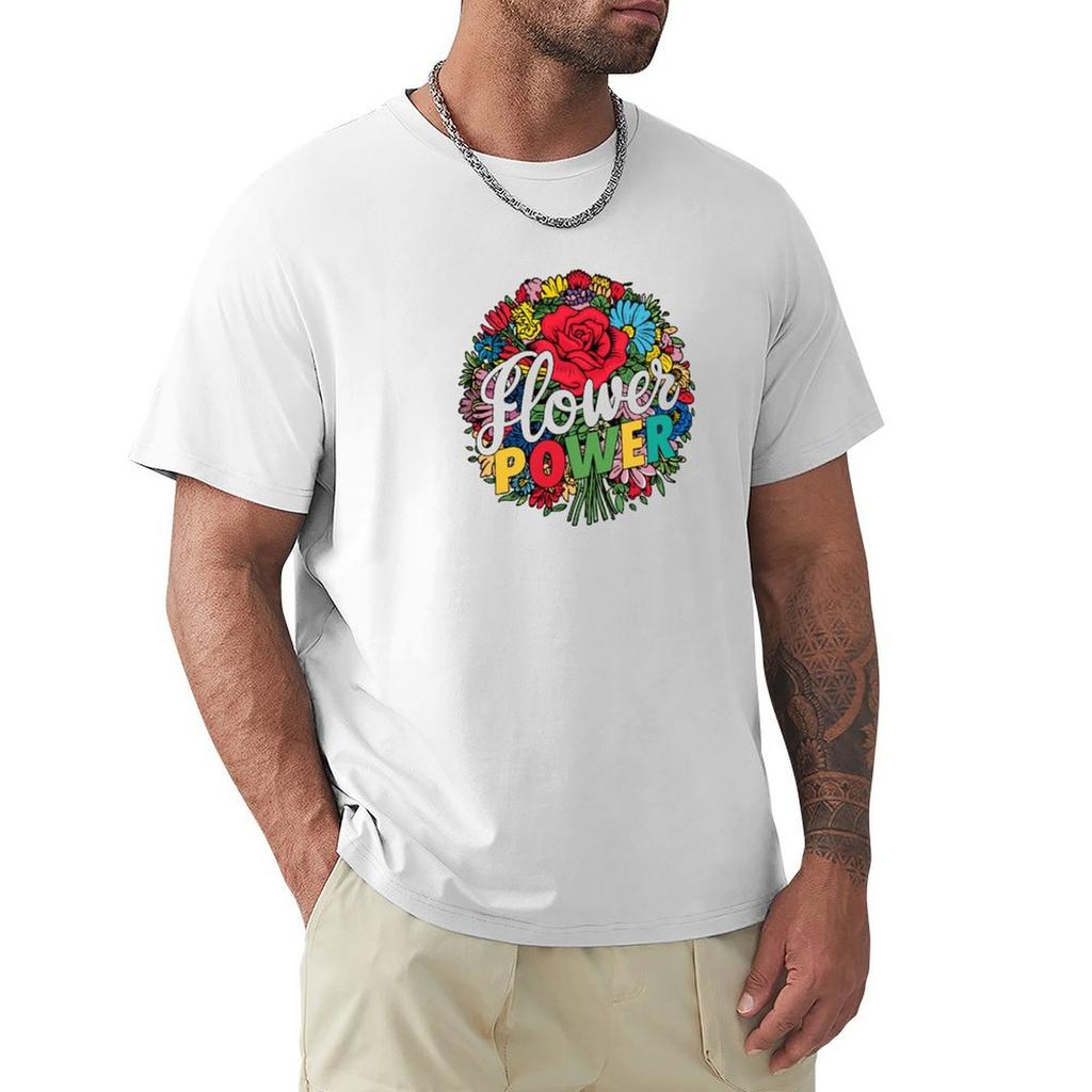 Flower Bouquet T-Shirt Design - Vibrant Typography & Illustration T-Shirt Basketball Graphic Tees Tops Cute Tops Men T Shirts