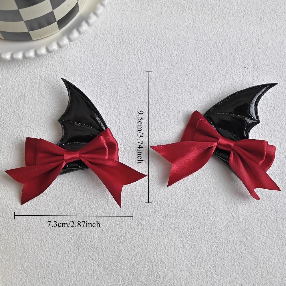 

Little Devil Bat Wings Hair Clip Halloween Butterfly Headpiece Lolita Gothic Hairpiece one pair красный