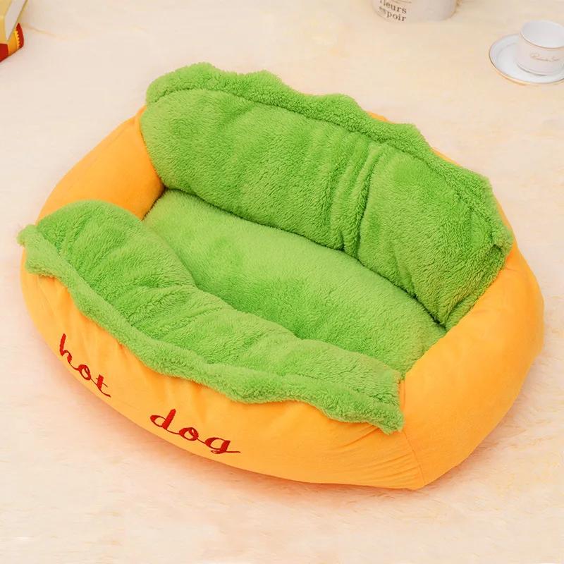 Hot Dog Shaped Pet Nest Doggy Cushion Cat Bed Mattress Warm Series Akita Dog Teddy Bear Warm Sleeping Mat Sofa Pet Supplies