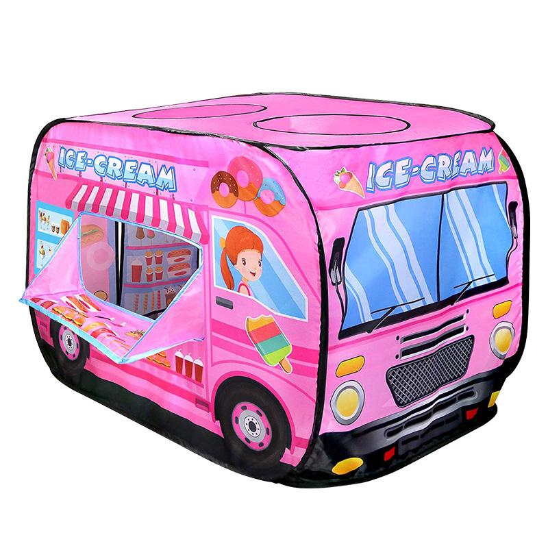 Tenda de Brincar Casa de Jogo Caminhão de Bombeiros Ônibus da Polícia Dobrável Pop Up Brinquedo Casa de Jogo Brinquedos para Crianças Tenda Sorvete Combate a Incêndios Casa Modelo