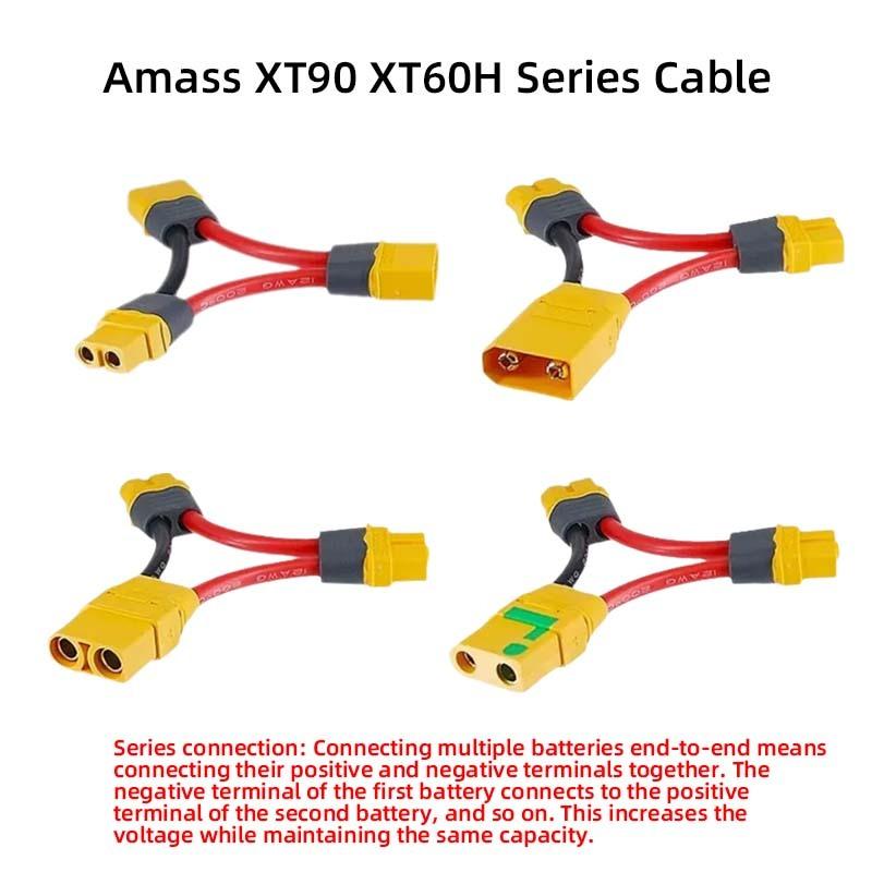 1PCS Amass XT90 XT60 Series Connection Cable Lithium Battery RC Model Drone ESC Boost Cable Connector 10CM 12AWG