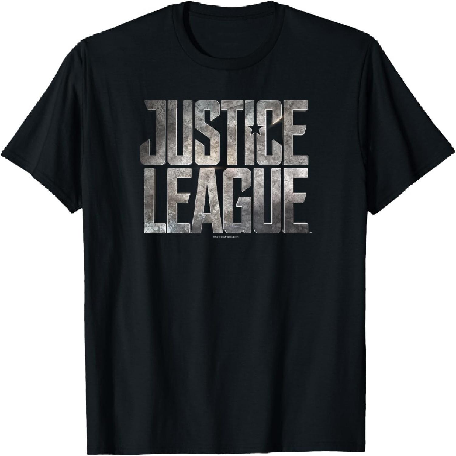 Justice League Movie Metal Logo T-Shirt S