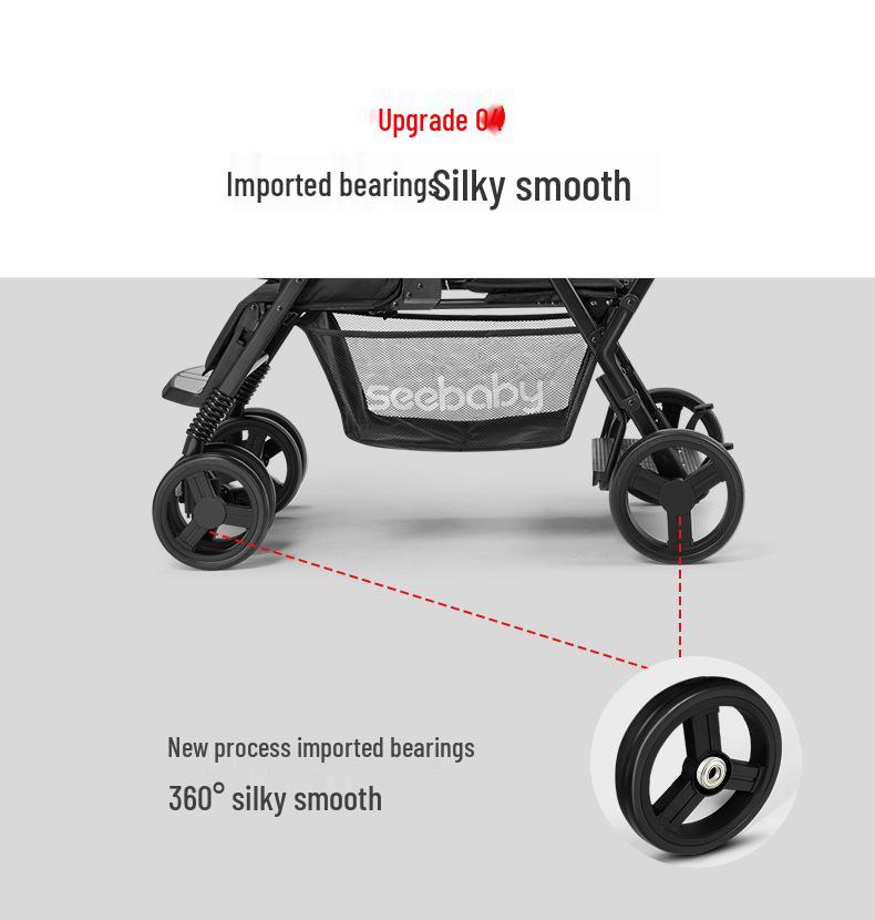 Shengdebei Twin Baby Stroller: Reclining, Foldable, Front & Rear Seats
