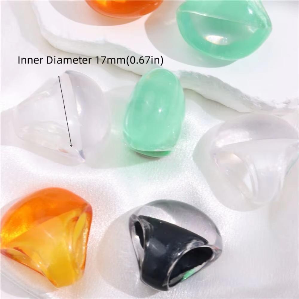 Non-adjustable Resin Ring Geometric Exaggerated Ring Oval Exaggerated Ring  Girls Jewelry