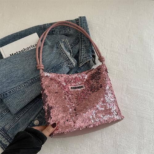 Sparkly Sequin Korean Style Shoulder Bag for Women, Fashion Trendy Underarm Purse, Chic Tote Bag for Daily Outing