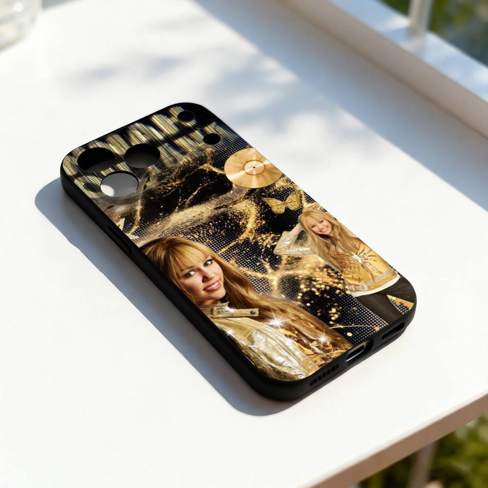 H-Hannah M-Montana-ES Cool Phone Case For iPhone 17,16,15,14,13,12,11,Pro,Max,Plus,E,SE4,Air,Mini Black Precise Hole Matching
