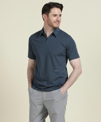 PANICALE Charcoal Coolever Johnny Collar Polo Shirt