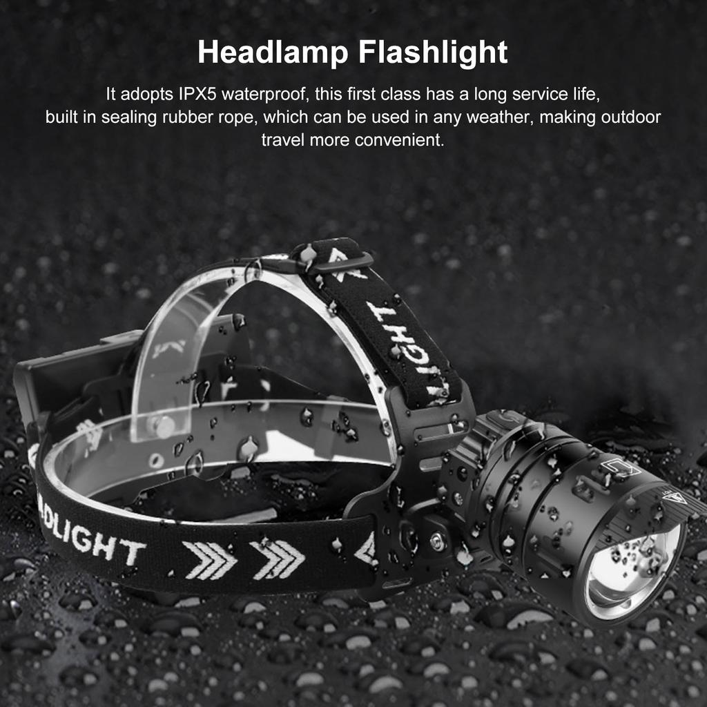 Head Torch Powerful Rechargeable Waterproof LED Sensor Headlight with for Outdoor Exploration Camping