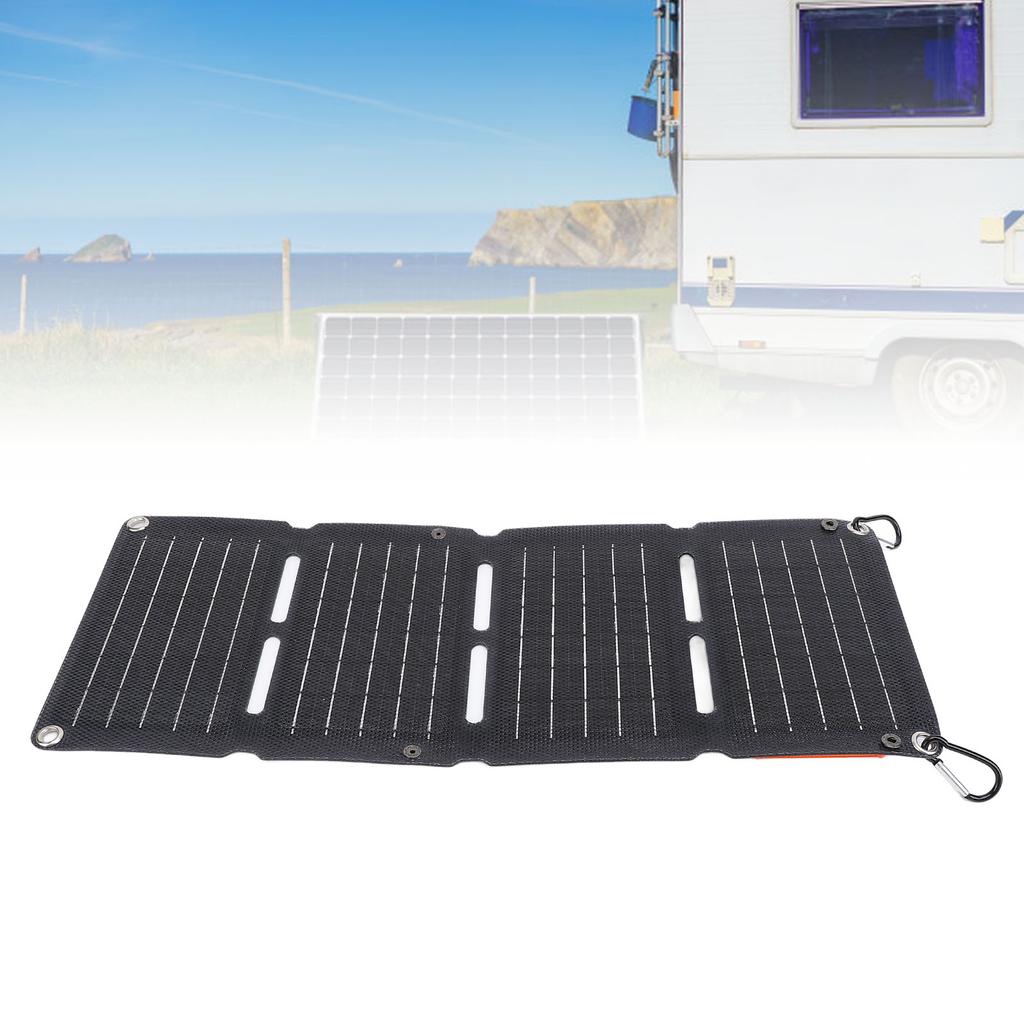Foldable Solar Panel 40W Monocrystalline Silicon Fast Charging QC Dual USB Regulator Output 4 Folds 