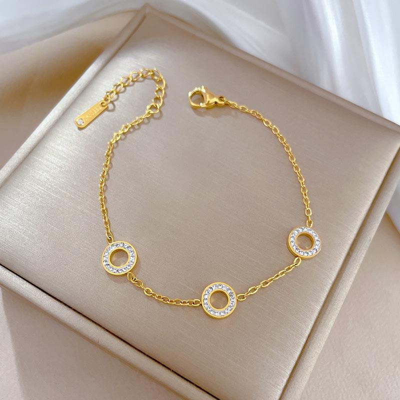 Dongmen Personalized Ring Mud Drill Full Diamond Chain Bracelet Female Retro Girlfriend