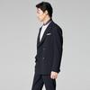 Baoxiniao Men's Navy Striped Double-Breasted Suit Jacket