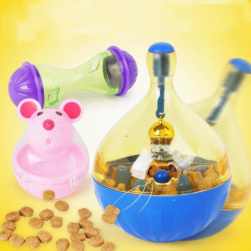 1PC Pet Dog Fun Mouse Bowl Feeder Cat Hrănire Jucării Interactive Pets Tumbler Scurgeri Food Ball Pet Training Exercise Fun Bowl