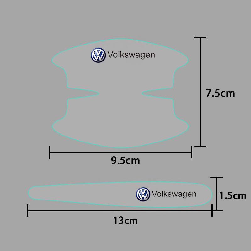 SVLHP1 8Pcs Transparent Car Door Bowl Logo Door Handle Cup Protector Film Sticker for VW Volkswagen Golf 6 Rline GTI Bora Passat Jetta
