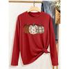 Halloween Elegant Long Sleeve T Shirt Gift For Women Plaid Floral Patchwork Three Styles Bowknot Pumpkin Retro Stitching Autumn Pattern Print Tops