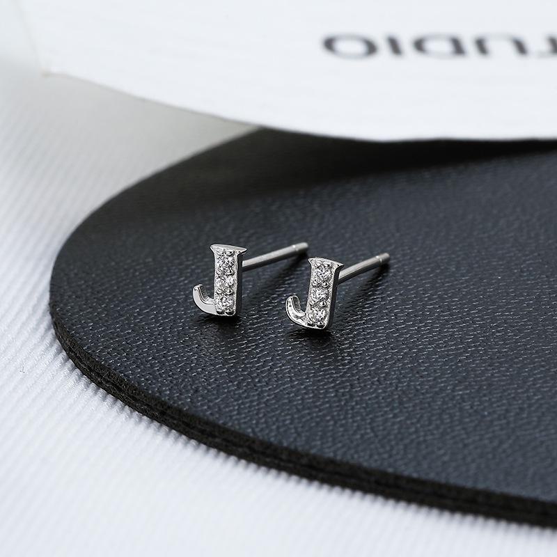 Pendientes de Diamantes con Letra Personalizada de Plata de Ley S925 Banyan Tree - Pendientes Individuales para Cartílago para Hombre y Mujer