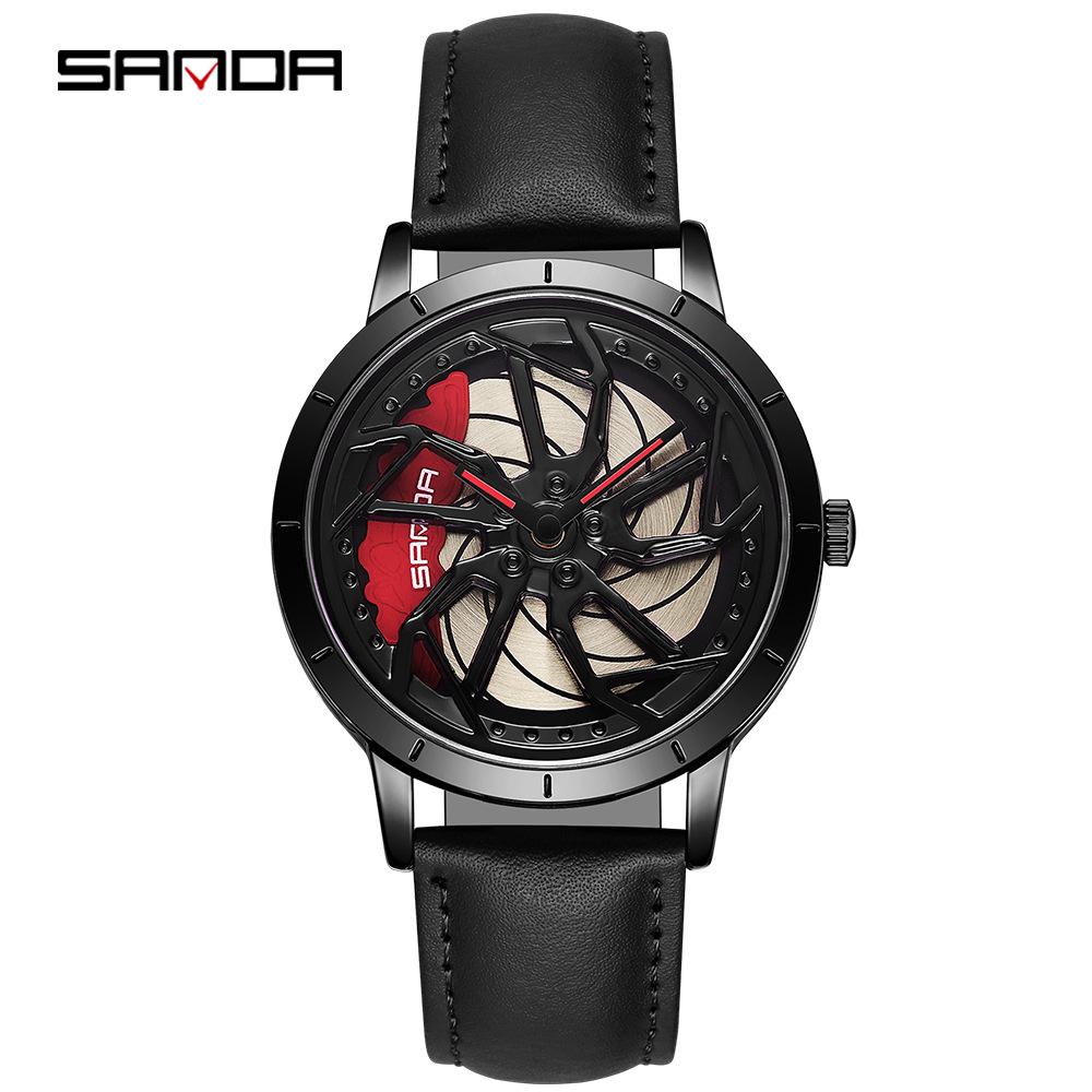 Sanda Meilleure Vente 1088 Montre pour Adolescent: Personnalisé, Cadran Rotatif 3D, Tendance, Quartz Étanche.