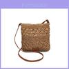 Einfache einfarbige lässige gewebte Schulter-Crossbody-Taschen für den Sommer-Strandurlaub, lässige Damen-Geldbörse
