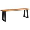 Bench with Live Edge 140 cm Solid Acacia Wood