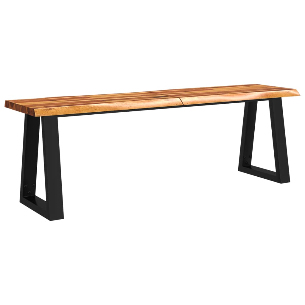 Bench with Live Edge 140 cm Solid Acacia Wood