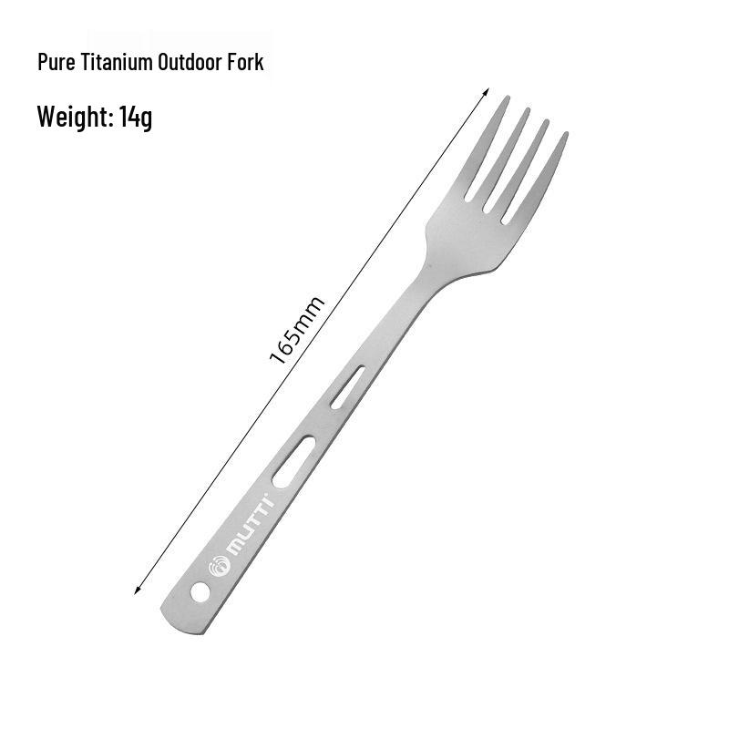 Titanium Cutlery Set: 4-Piece Fork, Spoon, Knife & Chopsticks for Outdoor Camping