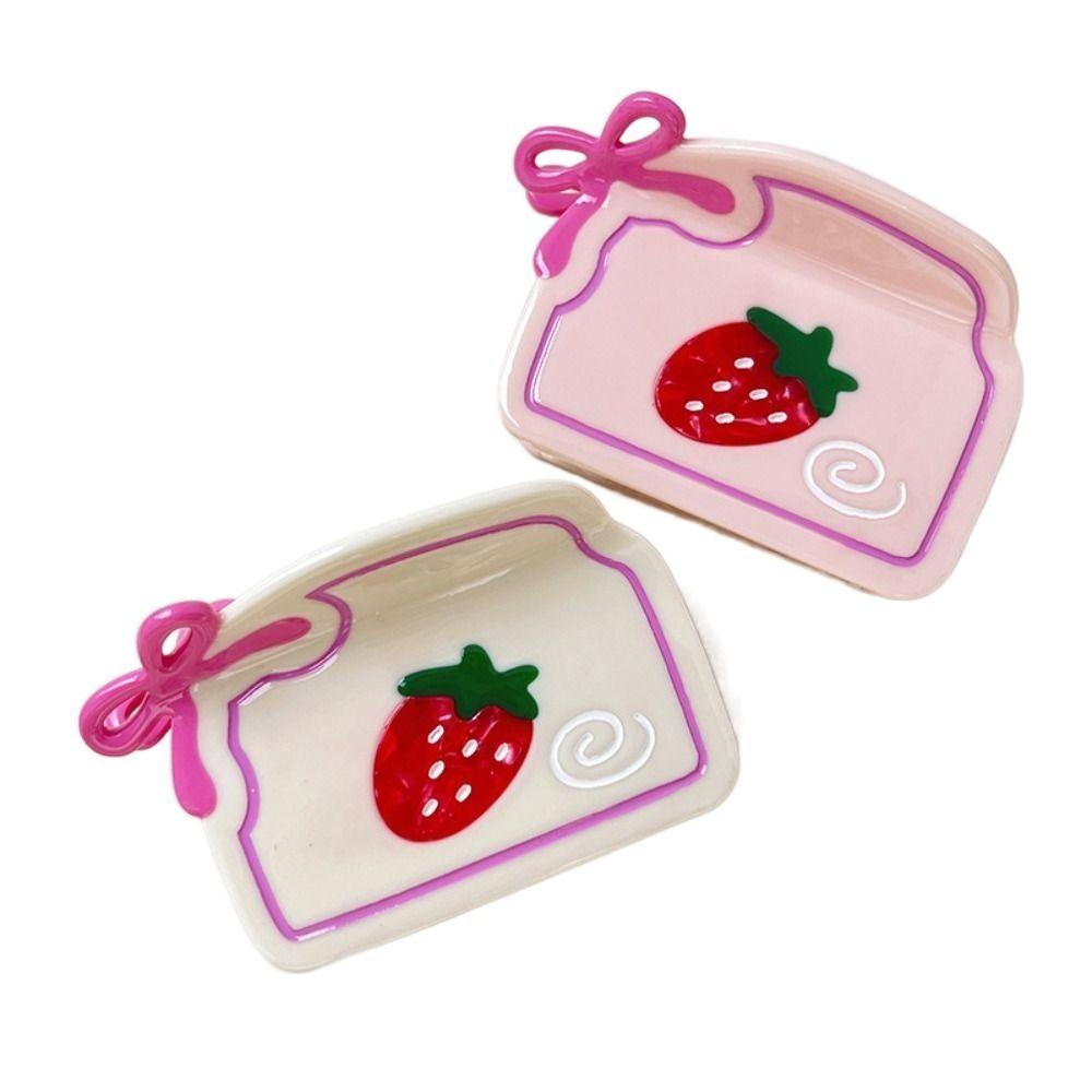 Sweet Strawberry Grab Clamps Cute Acetic Acid Shark Clip Kawaii Cartoon Hair Claw  Streetwear