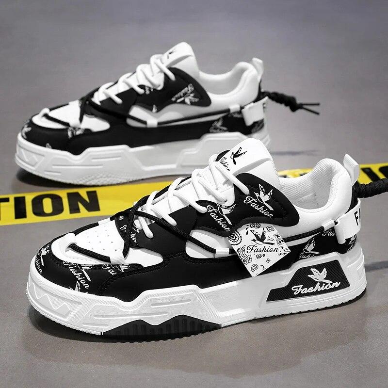 

Мужские модные уличные цветные скейтбордические туфли, удобные повседневные спортивные туфли на шнуровке, подходят для занятий спортом на открытом воздухе 39 чёрный