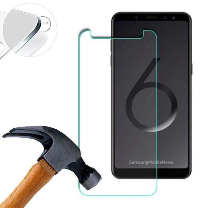 Film de protection écran - lusee - samsung galaxy a6+ - verre trempé 9h - transparent - 2 pièces