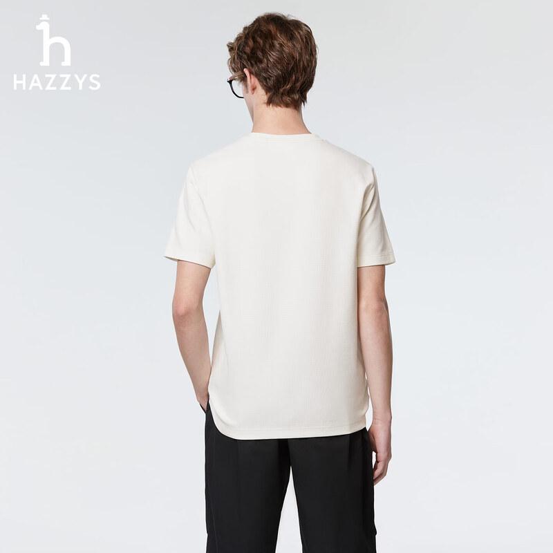 HAZZYS Men's Waffle Knit Crew Neck Short Sleeve T-Shirt
