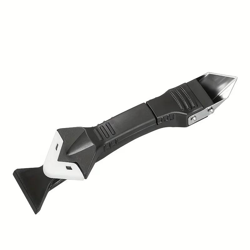 

1pc-3-in-1 Silicone Caulking Tool Kit Stainless Steelhead Caulk Remover and Sealant Finishing Tools Grout Scraper чёрный