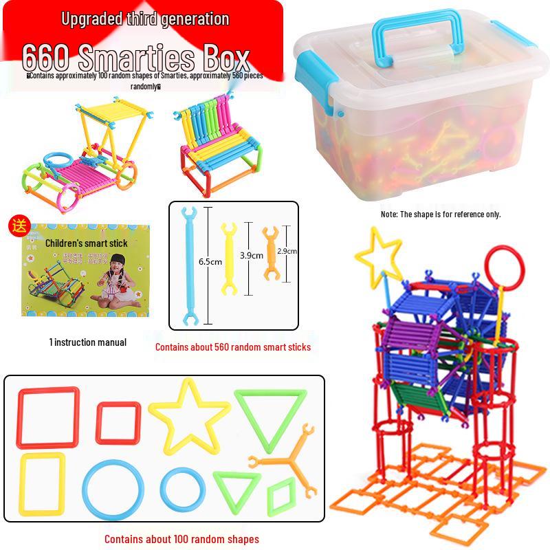 138-Piece Smart Stick Building Blocks for Children's Educational Desktop Insertion – Plastic Handmade Toys