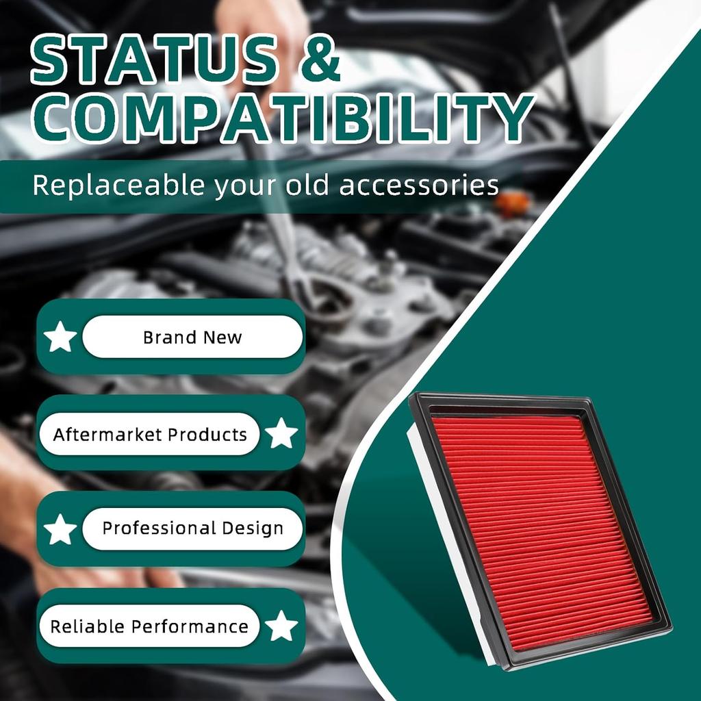 AUTOKAY 2Pcs Engine Air Filter 16546JK20A Fit For Nissan 370Z 350Z Infiniti QX50 Q40 Q60 EX35 EX37 G37 G35 G25