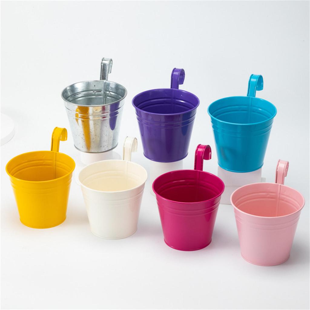 Wiszące doniczki na ścianę, balustradę, metalowa donica na kwiaty, kosz, odczepiany haczyk, kompatybilne na balkon, ogrodzenie, do ogrodu, na zewnątrz, wewnątrz