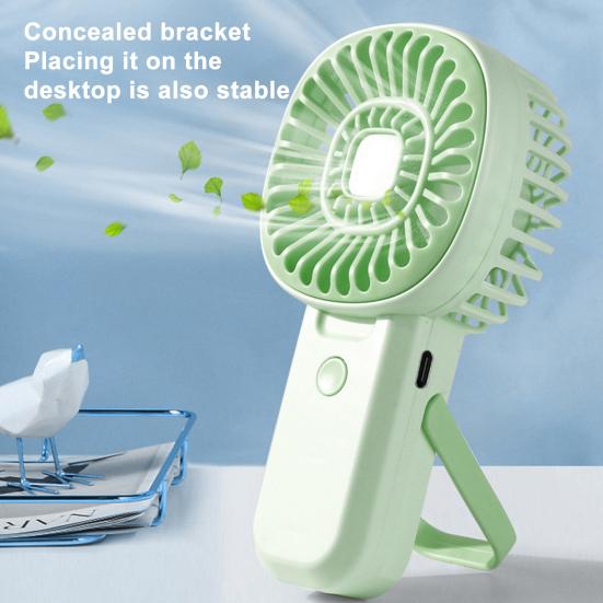 Portable Handheld Fan 3 Speed Mini Personal Fan with Folding Stand for Desktop USB Rechargeable Small Travel Essentials for Summer