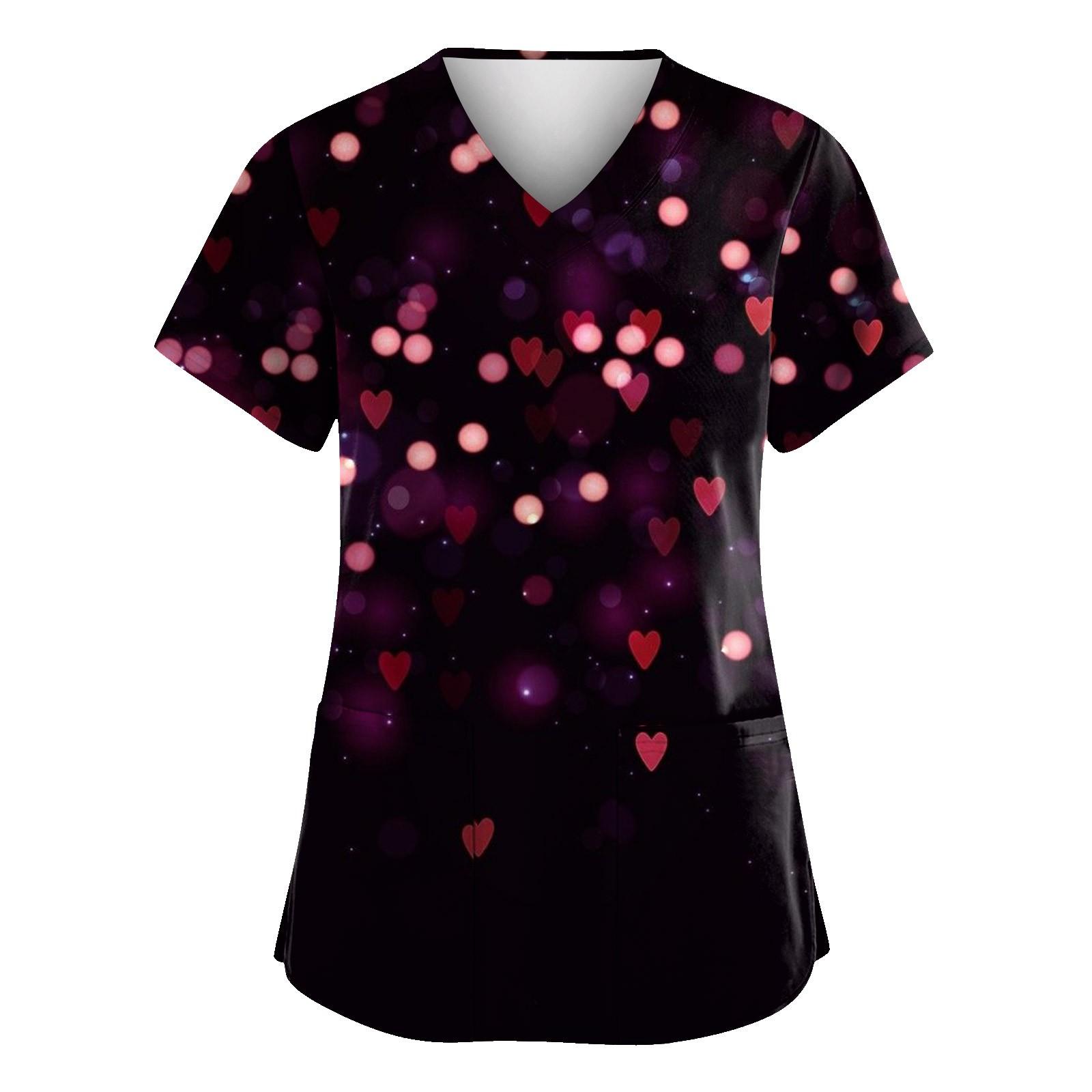 

Женские модные комбинезоны с коротким рукавом и V-образным вырезом, с карманами, на День святого Валентина, с принтом, топы, одежда XXXL тёмно-синий