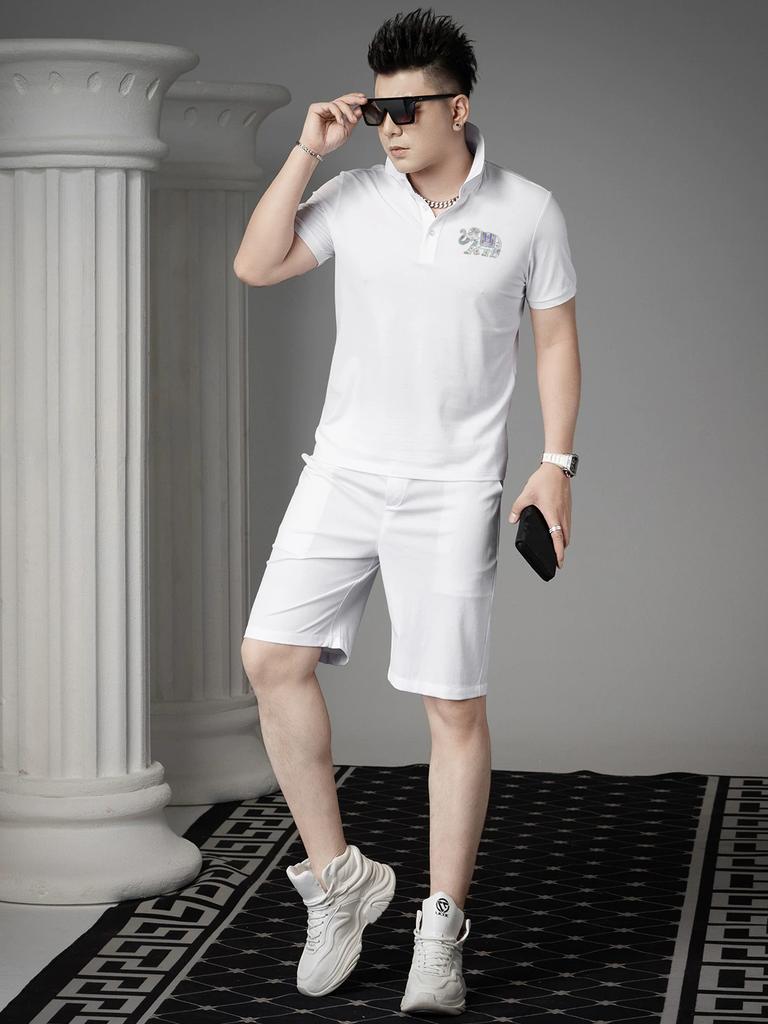 Ozhouzhan 2025 Summer New Trendy Polo Shirt Men's Fashion T-shirt High End Casual Lapel Short Sleeve T-shirt