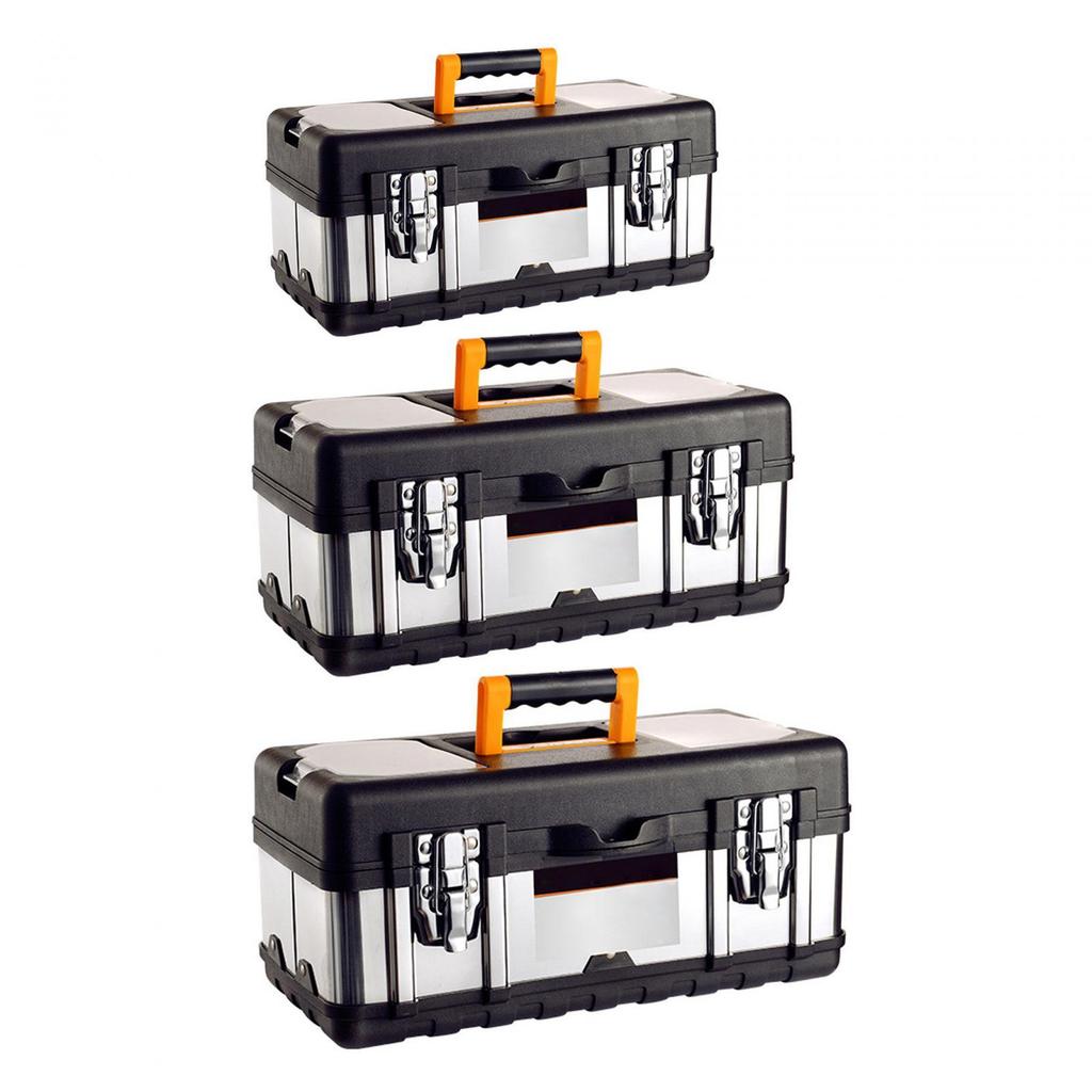 Heavy Duty Steel Toolbox for Home and Garage Organization - Secure Storage Solution with Layers