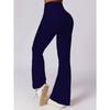 New Cross-Waist Sensual Sheer Yoga Pants Slimming High-Waisted Butt-Lifting Workout Fitness Solid-Colour Flared Trousers