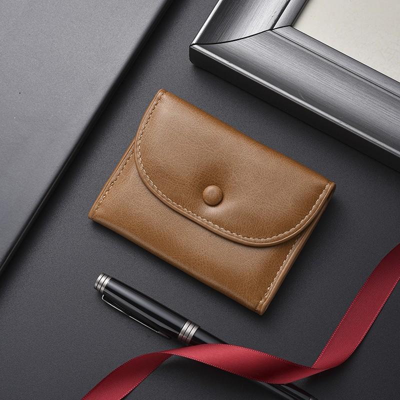 

New Simple PU Leather Coin Purse Zipper Mini Wallets Portable Mini Retro Money Bag Card Holder Short Purse for Women Men хаки