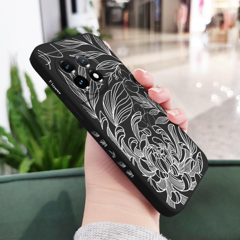 

Linear Orchid Phone Case For Oneplus 13 13R 12 12R 11 11R 10 10R 10T 9R 9RT 9 8T 8 7 7T Pro 5G Liquid Silicone Cover OnePlus 13 5G